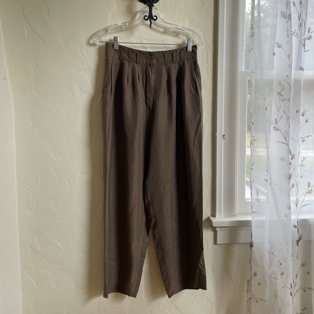 Vintage Signe Incognito high waisted silk trousers